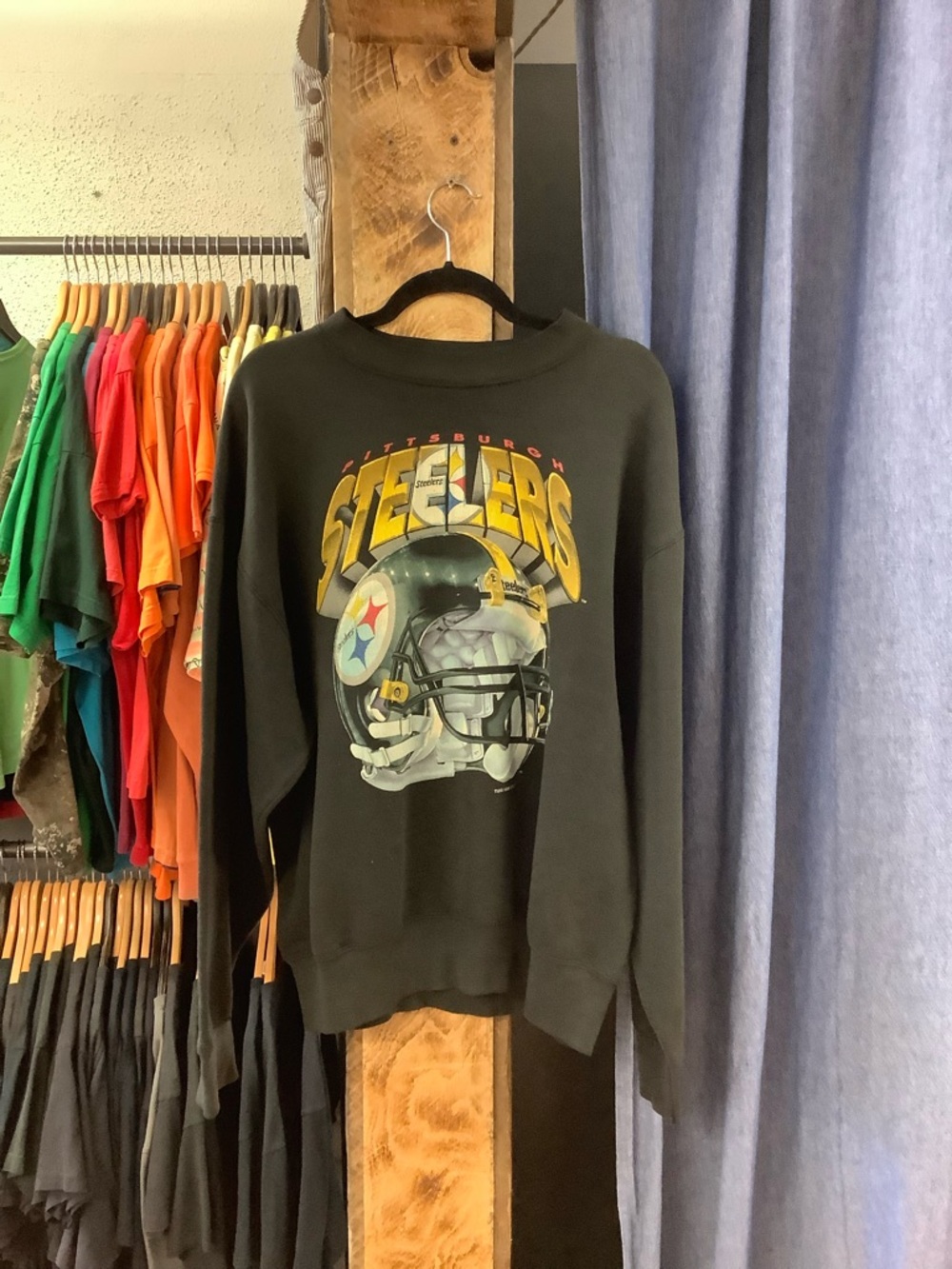 Vintage Pittsburgh Steelers Black Graphic Crewneck